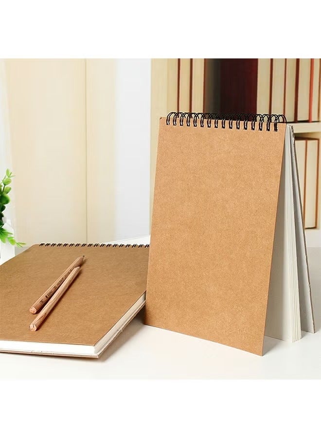 A4 Blank Notebook, Kraft Cover Sketchbook, Eye Protection Paper, Office Product for Sketching/Writing, Notebook for Journals, Travel Diaries, Poetry, 30 Sheets of Thick Paper - Image 3