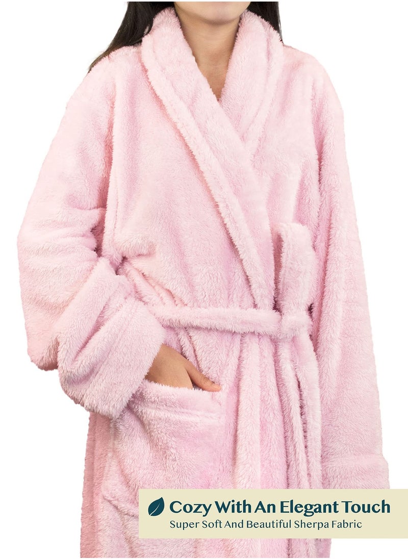 joyzzz - "Premium Sherpa Fleece Women's Robe - Ultra Soft & Warm Bathrobe with Fluffy Plush Interior (Size M/L/XL/2XL) - Image 1