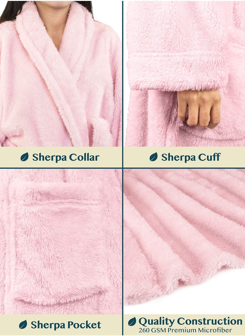 joyzzz - "Premium Sherpa Fleece Women's Robe - Ultra Soft & Warm Bathrobe with Fluffy Plush Interior (Size M/L/XL/2XL) - Image 1