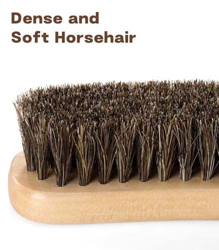 HYDERMUS Cowboy Hat Brush, 100% Horsehair Brush for Cleaning, Lint Brush Removes Dust, Pet Hair, Cleaning Kit for Suede, Felt Hats, Wool Coats, Suits, Clothes, Shoes, Furniture, Wood Handle with Storage Bag - Image 3