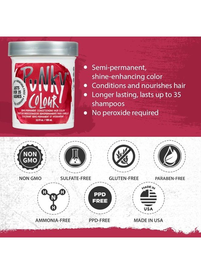 Punky Cherry on Top Semi Permanent Conditioning Hair Color, Vegan, PPD and Paraben Free, lasts up to 35 washes, 3.5oz - Image 3