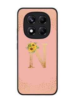 Stylizedd For Xiaomi Redmi Note 14 Pro 5G / X7 5G Case,Slim fit Camera Protection, Shockproof Thin Phone cover  - Custom Floral Monogram - N  (Rose Pink )  - Image 1