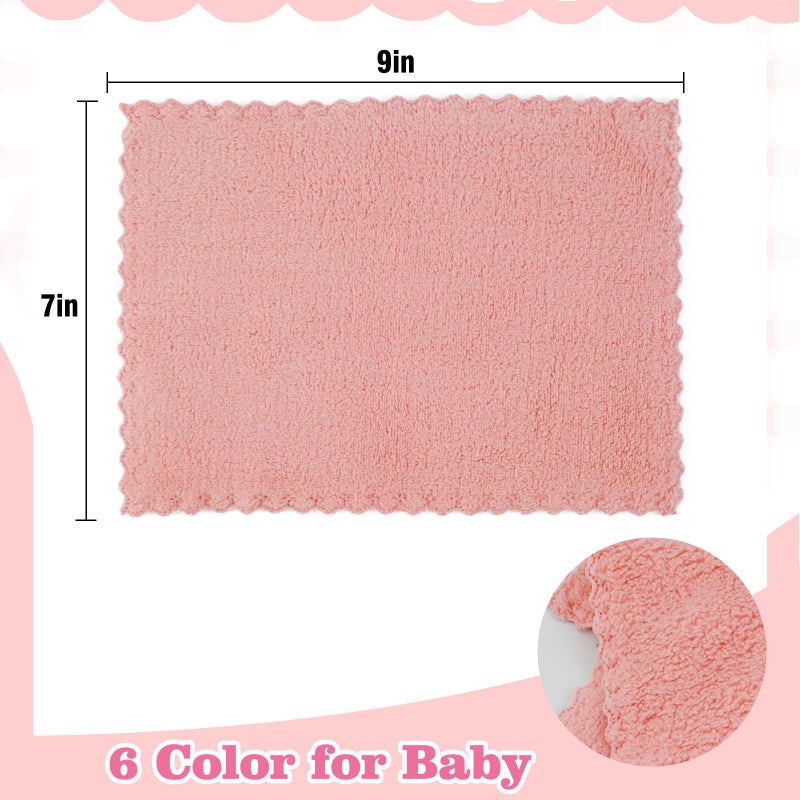 Vnoss Baby Washcloths 24-Pack, Microfiber Coral Fleece Baby Towels, Super Soft and Absorbent Wash Cloths for Newborns, Infants and Toddlers, 7''x9'', Multicolor - Image 4