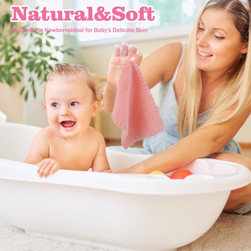 Vnoss Baby Washcloths 24-Pack, Microfiber Coral Fleece Baby Towels, Super Soft and Absorbent Wash Cloths for Newborns, Infants and Toddlers, 7''x9'', Multicolor - Image 3