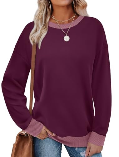 Saloogoe Womens Sweaters for Fall and Winter Crew Neck Tops Long Sleeve Tunics for Leggings XXL - Image 1