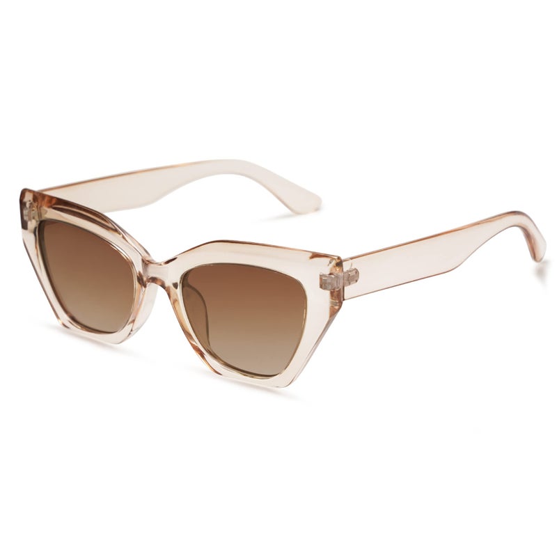 SOJOS Square Cat Eye Polarized Sunglasses for Women Retro Classic Vintage Trendy Cateye Shades Sunnies Gafas de sole SJ2235 Brown - Image 1