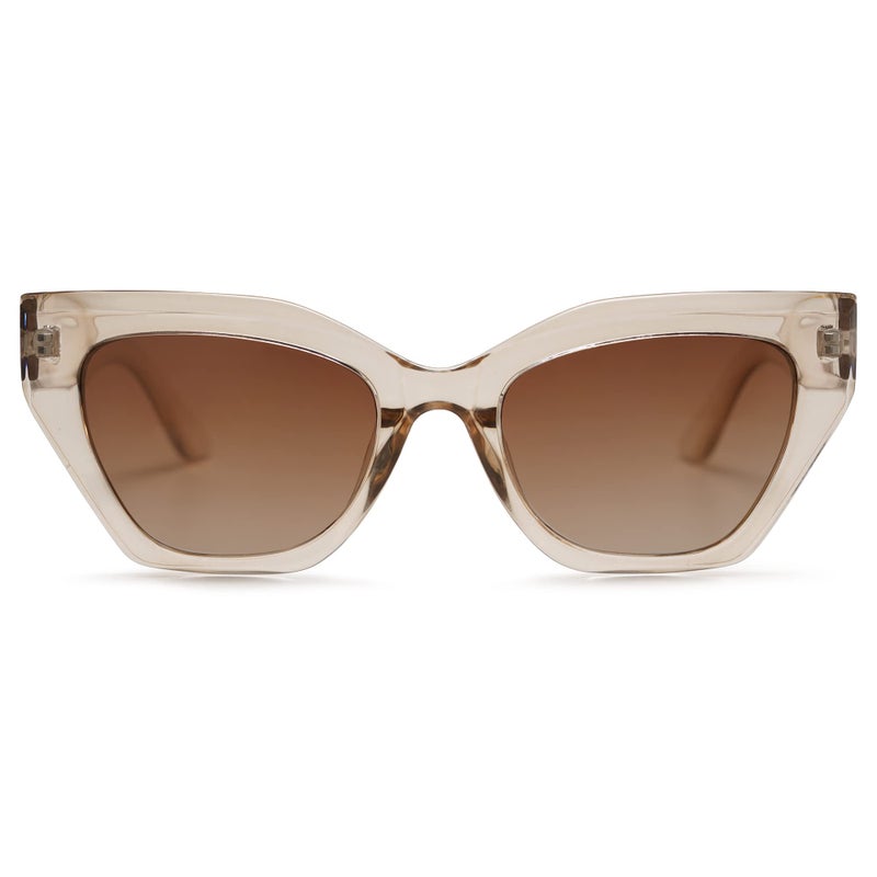 SOJOS Square Cat Eye Polarized Sunglasses for Women Retro Classic Vintage Trendy Cateye Shades Sunnies Gafas de sole SJ2235 Brown - Image 3