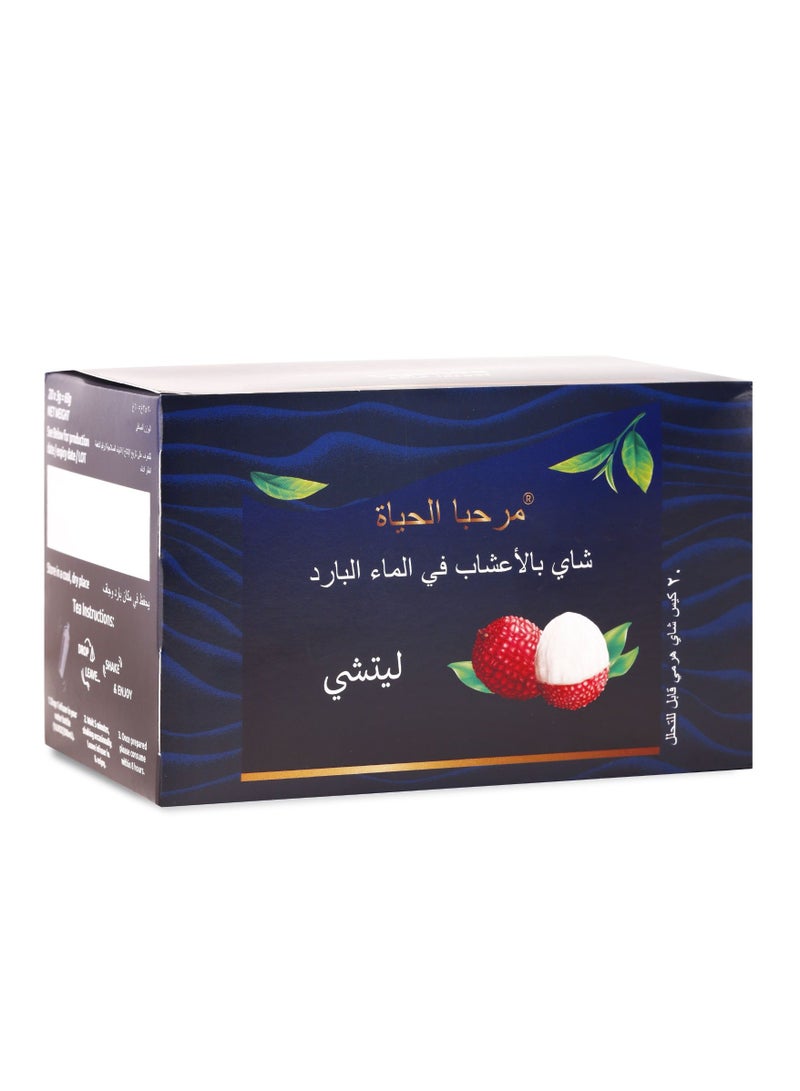Hello Life Hello Life, Lychee Cold Infuse Tea Bags, 20 Pyramid Biodegradable Teabags in 1 Box, Pack of 1  - Image 3