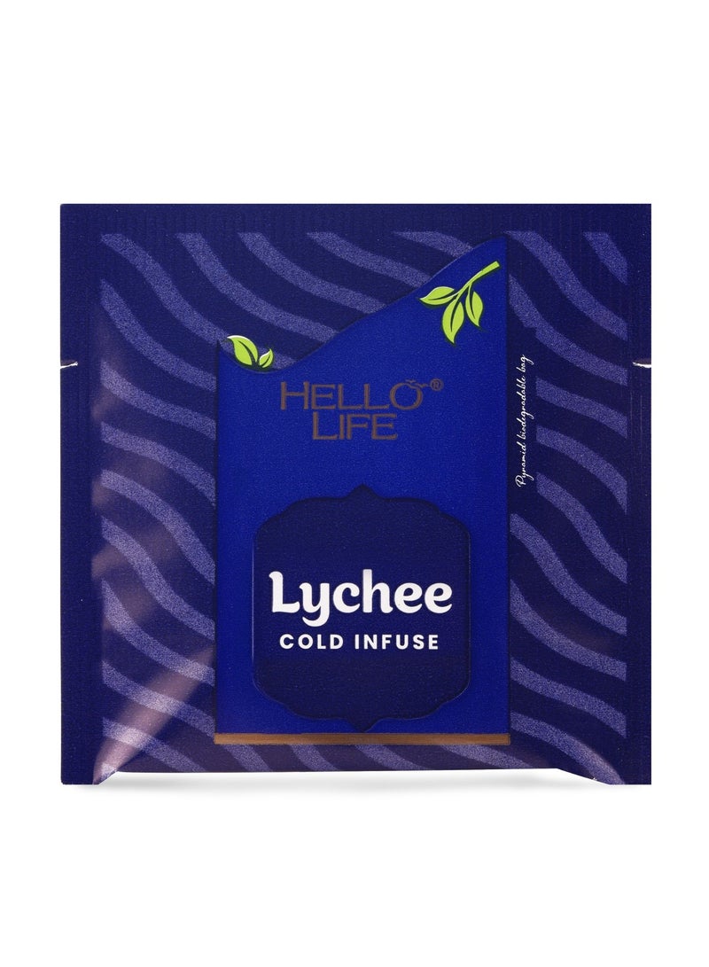 Hello Life Hello Life, Lychee Cold Infuse Tea Bags, 20 Pyramid Biodegradable Teabags in 1 Box, Pack of 1  - Image 4
