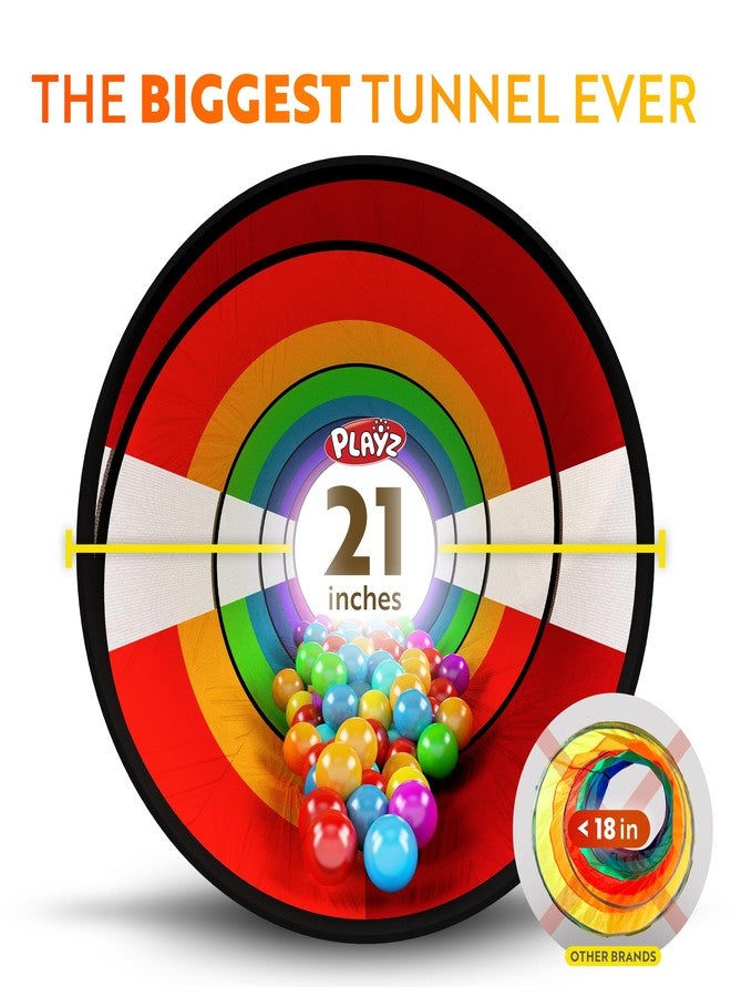 Playz 5pc Kids' Play Tents & Tunnels - Ball Pit for Toddlers, Basketball Hoop, Crawling Tubes, Pop-Up Playhouses, Baby Obstacle Course for Indoor or Outdoor Use - Image 3