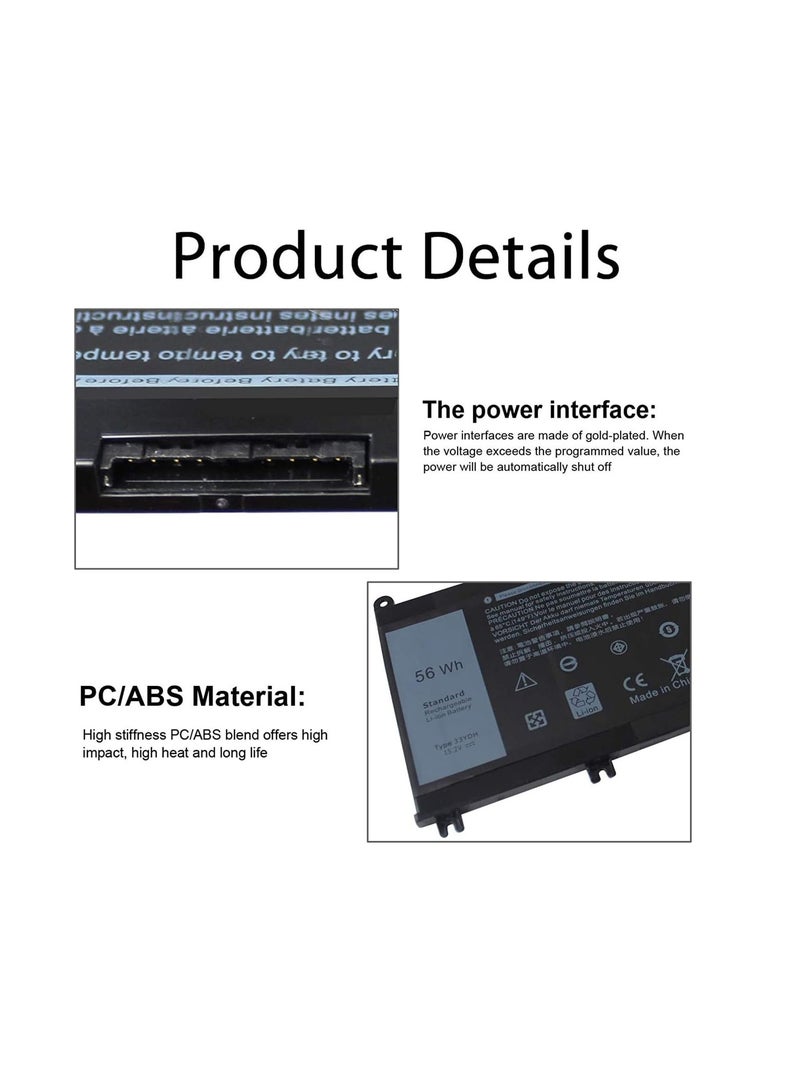 Terabyte 33YDH Battery For DELL Inspiron 15 7577 17 7773 7778 7786 7779 2in1 G3 15 3579 G3 17 3779 G5 15 5587 G7 15 7588 Latitude 13 3380 14 3490 15 3590 3580 - Image 3