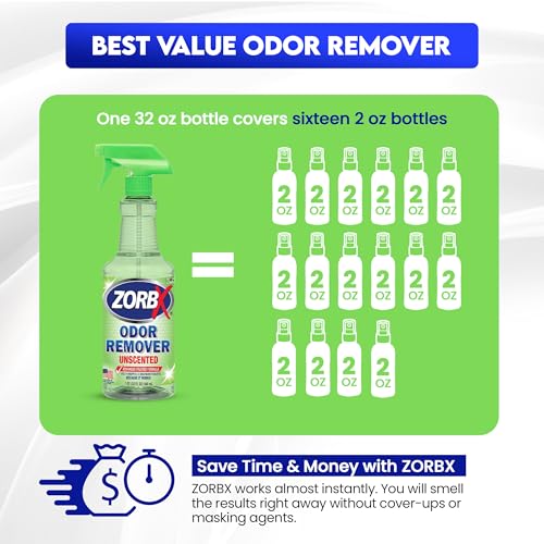 ZORBX Unscented Odor Remover Spray 32 oz - Perfect Solution for Strong Odor - Advanced Trusted Formula & Fast-Acting Odor Eliminator for Dog, Cat, Puppy - Image 5