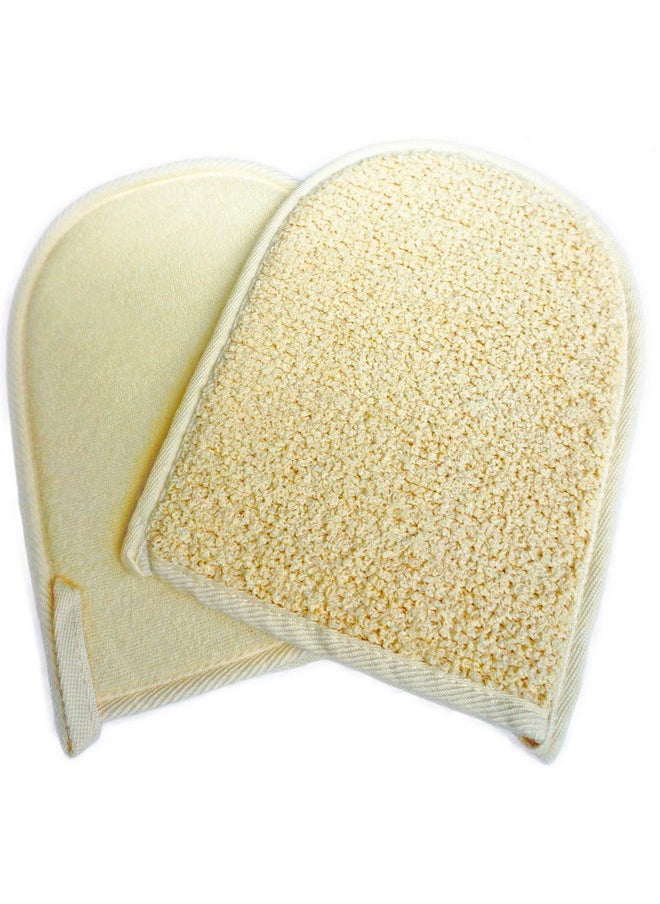 JINS-Hung - 2 Pack(5.3×6.9 Inches) Soft Terry Cloth Exfoliating Sisal Bath Spa Shower Scrubber Loofah Rub Glove Mitt Mitten Great For Your Skin Care In The Bath Antiaging … - Image 1