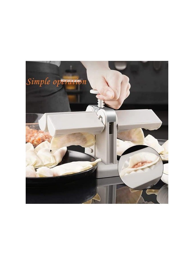 erorex Dumpling Maker, Household Double Head Automatic Dumpling Maker Mould, Dumpling Press Wrap Two At A Time, Easy-tool for Dumpling Kitchen Gadgets Simple Fast Operation - Image 2