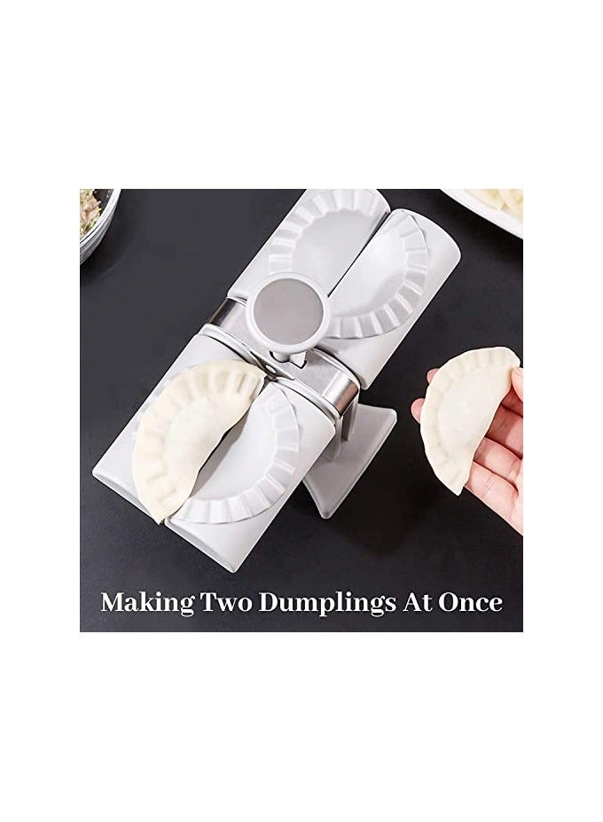 erorex Dumpling Maker, Household Double Head Automatic Dumpling Maker Mould, Dumpling Press Wrap Two At A Time, Easy-tool for Dumpling Kitchen Gadgets Simple Fast Operation - Image 3