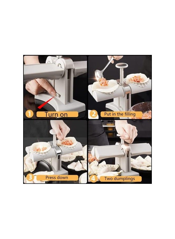 erorex Dumpling Maker, Household Double Head Automatic Dumpling Maker Mould, Dumpling Press Wrap Two At A Time, Easy-tool for Dumpling Kitchen Gadgets Simple Fast Operation - Image 4