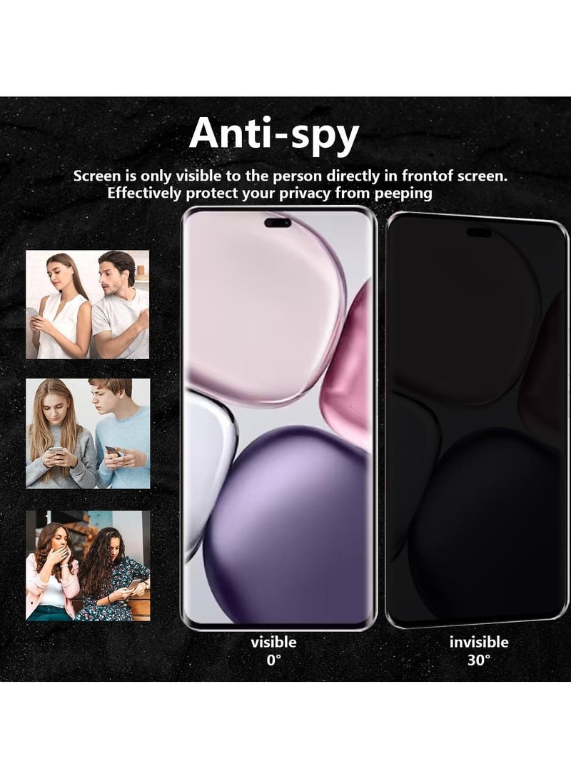 Honor X9c Screen Protector 3D Curved Tempered Glass Anti-Spy 9H Hardness Full Coverage Anti-Fingerprint - Image 4