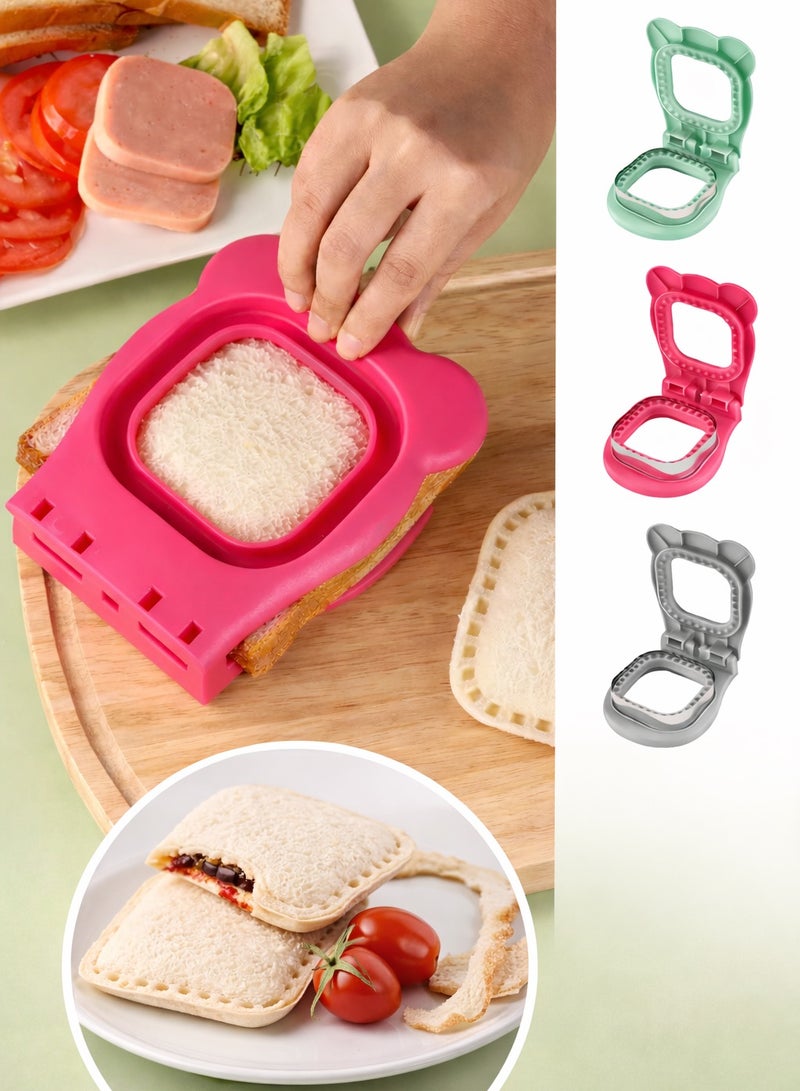 1 قطعة قطاعة ومكبس ساندويتش للأطفال, قطاعة خبز, أداة صنع ساندويتش بدون أطراف, قالب مربّع للوجبات المدرسية, بلاستيك آمن للطعام, تصميم كبس سهل الإغلاق, أفكار فطور رمضان, إكسسوارات علبة الغداء (ألوان عشوائية)