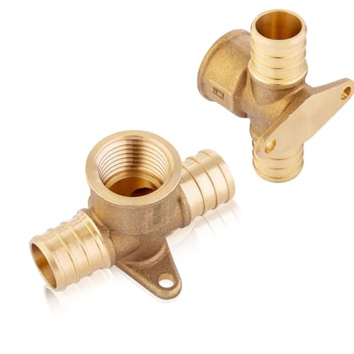 EFIELD Pack of 2 EFIELD 34 Pex x 34 Pex x 34 Female NPT Dropear Tee Crimp Brass Fittings ASTM F1807PEX18075312PCS - Image 1
