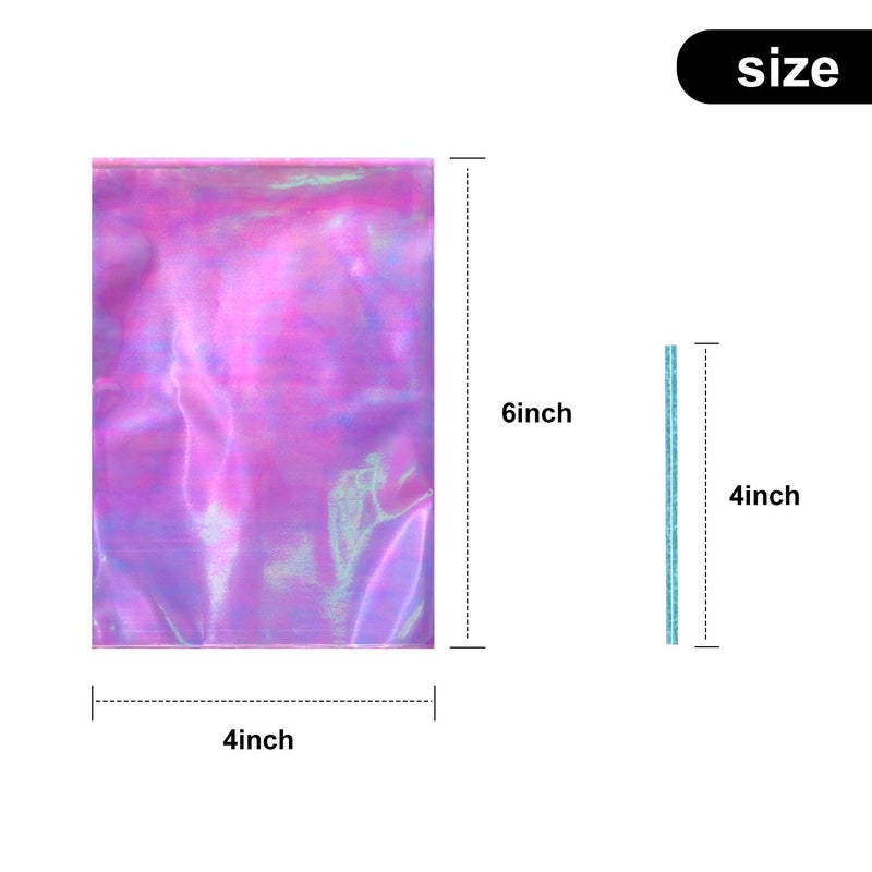 Shappy Cellophane Bag, 120 Pieces Iridescent Holographic, for Party, Wedding, Birthday, with 150 Twist Ties - Image 2