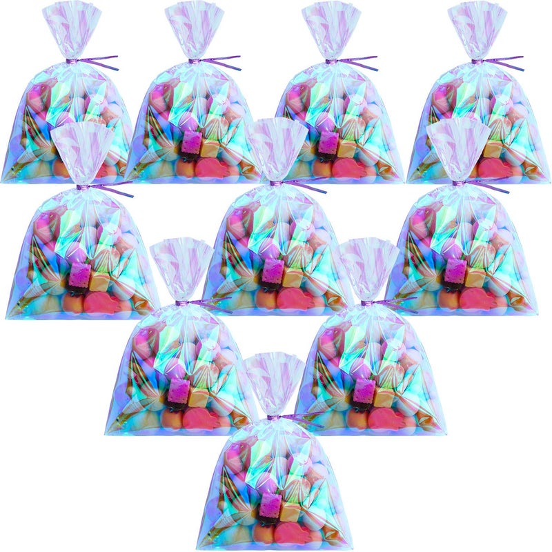 Shappy Cellophane Bag, 120 Pieces Iridescent Holographic, for Party, Wedding, Birthday, with 150 Twist Ties - Image 1