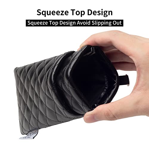Face Shadow Double Eyeglasses Pouch Large Squeeze Top Microfiber Soft Glasses Case For Women With Cleaning Cloth - Image 2
