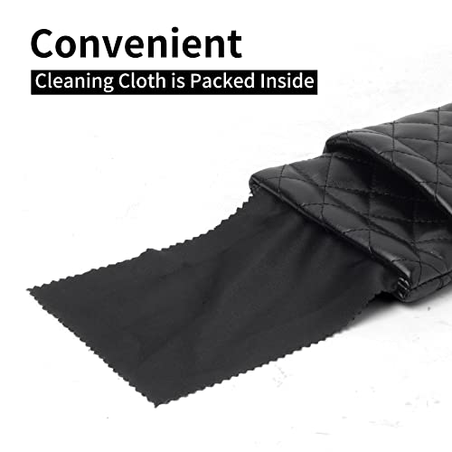 Face Shadow Double Eyeglasses Pouch Large Squeeze Top Microfiber Soft Glasses Case For Women With Cleaning Cloth - Image 4