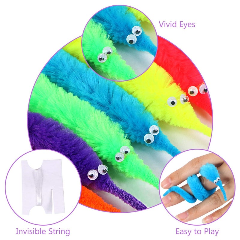 MilesMagic Magician's Twisty Worm Gimmick | Moving Funny Wiggly Fuzzy Worms Obedient on Invisible Thread String Close Up Magic Trick (Random Color) - Image 4