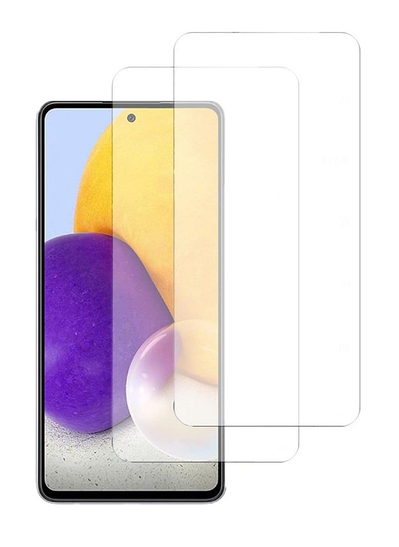 Super 2 Pieces Tempered Glass Screen Protector Clear Designed For Samsung Galaxy A72 Full Screen Coverage And Bubble Free - Image 1