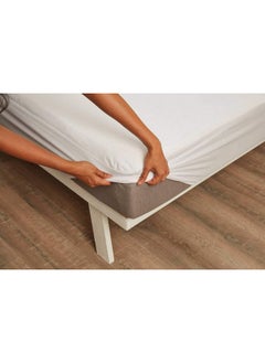 Wakefit Wakefit 100% Waterproof Premium Cotton Mattress Protector | Breathable and Hypoallergenic Ultra Soft Fitted Bed Protector 78"x66" - King, White  - Image 1