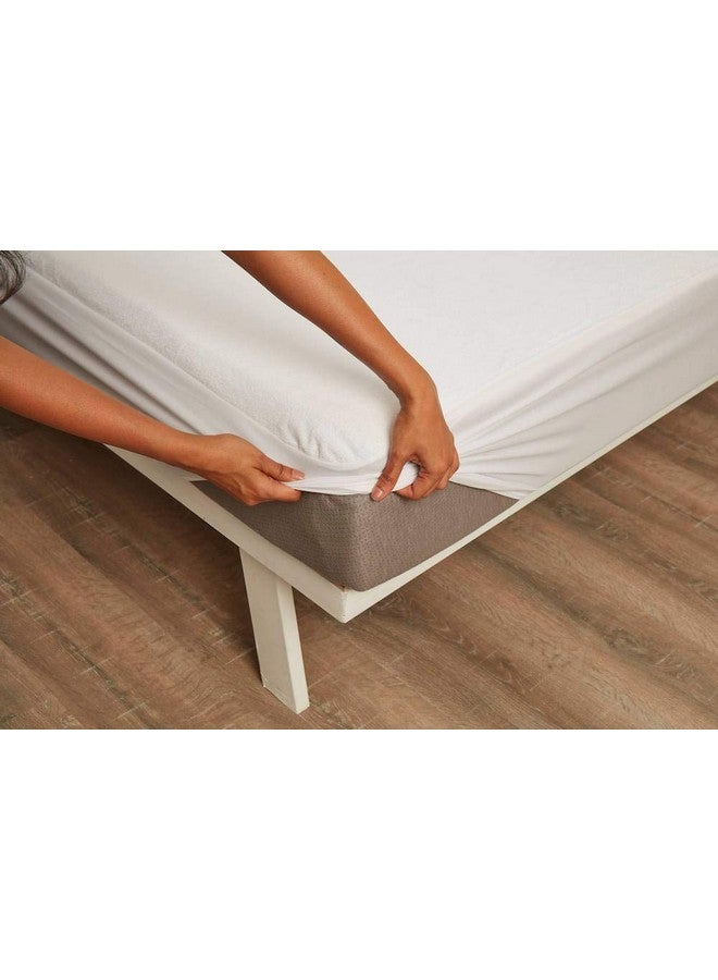 Wakefit Wakefit 100% Waterproof Premium Cotton Mattress Protector | Breathable and Hypoallergenic Ultra Soft Fitted Bed Protector 78"x66" - King, White - Image 1