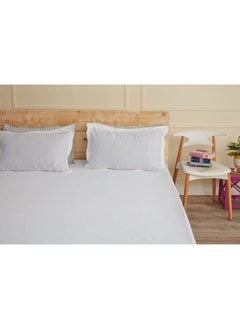 Wakefit Wakefit 100% Waterproof Premium Cotton Mattress Protector | Breathable and Hypoallergenic Ultra Soft Fitted Bed Protector 78"x66" - King, White  - Image 2