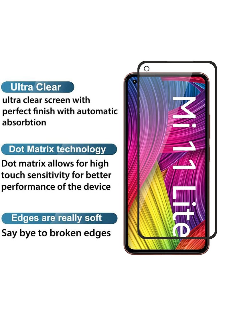 Raxoom حماية شاشة زجاج مقسى كامل الغراء من حافة إلى حافة لجهاز Xiaomi Mi 11 Lite / Mi 11 Lite 5G / Mi Lite 5G NE - Image 3