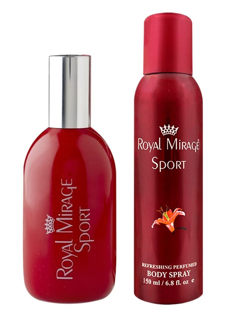 ROYAL MIRAGE Sport Red Unisex Eau De Parfum Gift Set 120 ML Perfume And 150ML Deodorant - Image 2