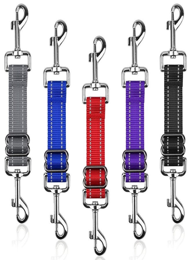 YUEPET Dog Safety Collar Clips 5 Pack Adjustable Prong Collar Backup Clip Reflective Double Ended Backup Clasp Leash Connector for Dog Harness to Collar Safety Clip - Image 1