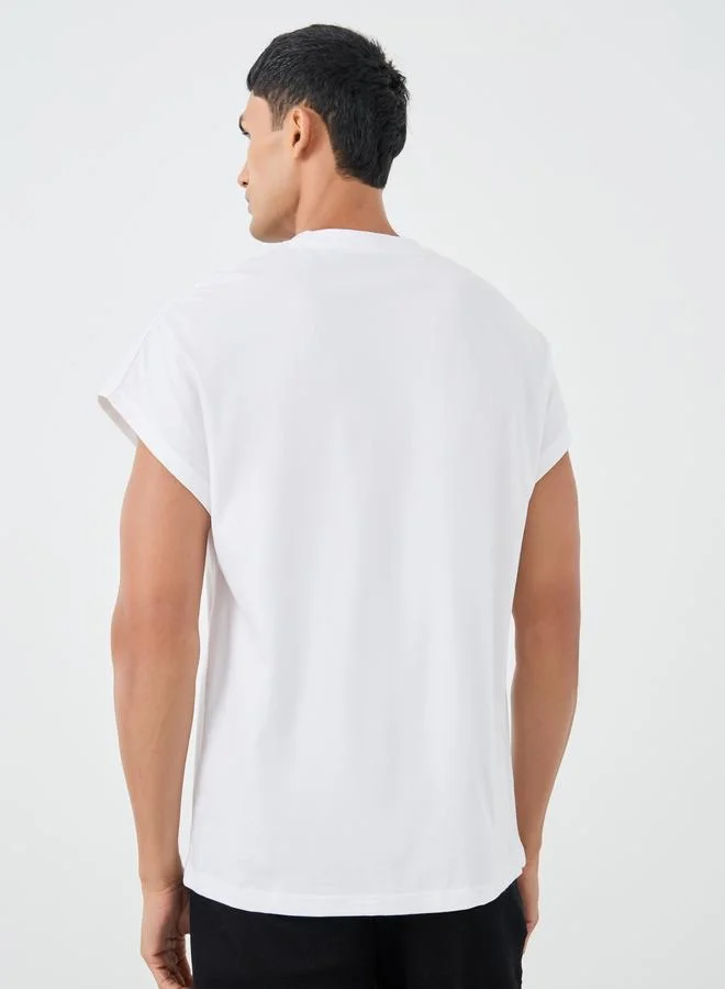 Styli Styli Minimal Print Crew Neck T-Shirt