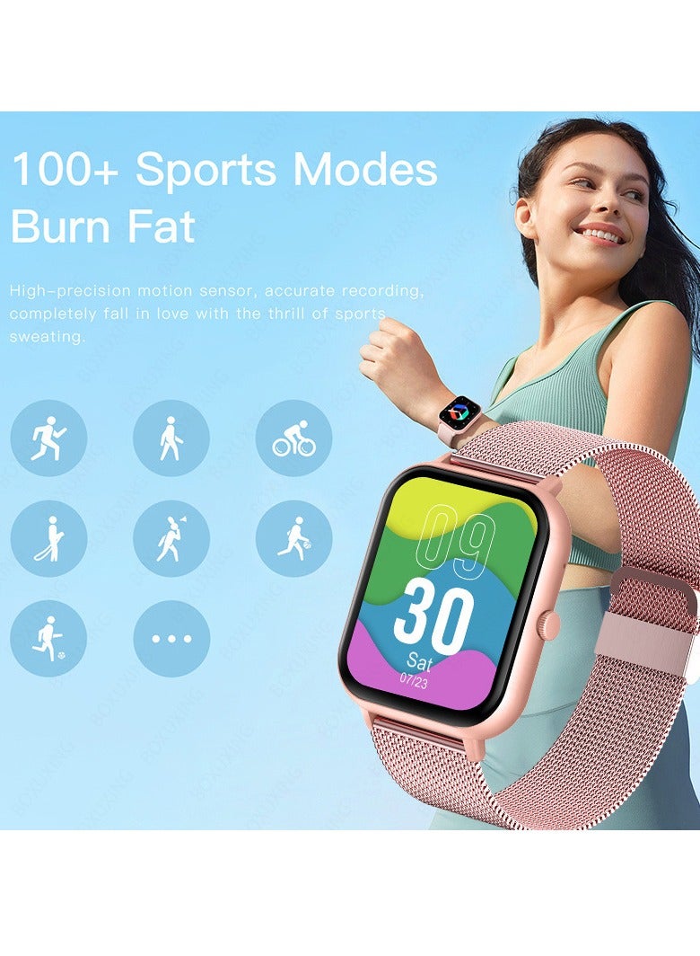 AROAQ Smart Watch, Zl54c Waterproof Smartwatch With Ai Voice Assistant, Heart Rate Blood Pressure Blood Oxygen Sleep Monitor Wrist Watch, (Pink) - Image 3