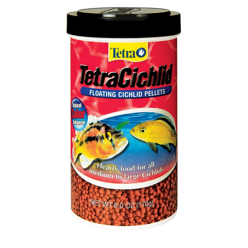 TetraCichlid fish Floating Cichlid Pellets 6 Ounces, Nutritionally Balanced Diet (77063) - Image 1