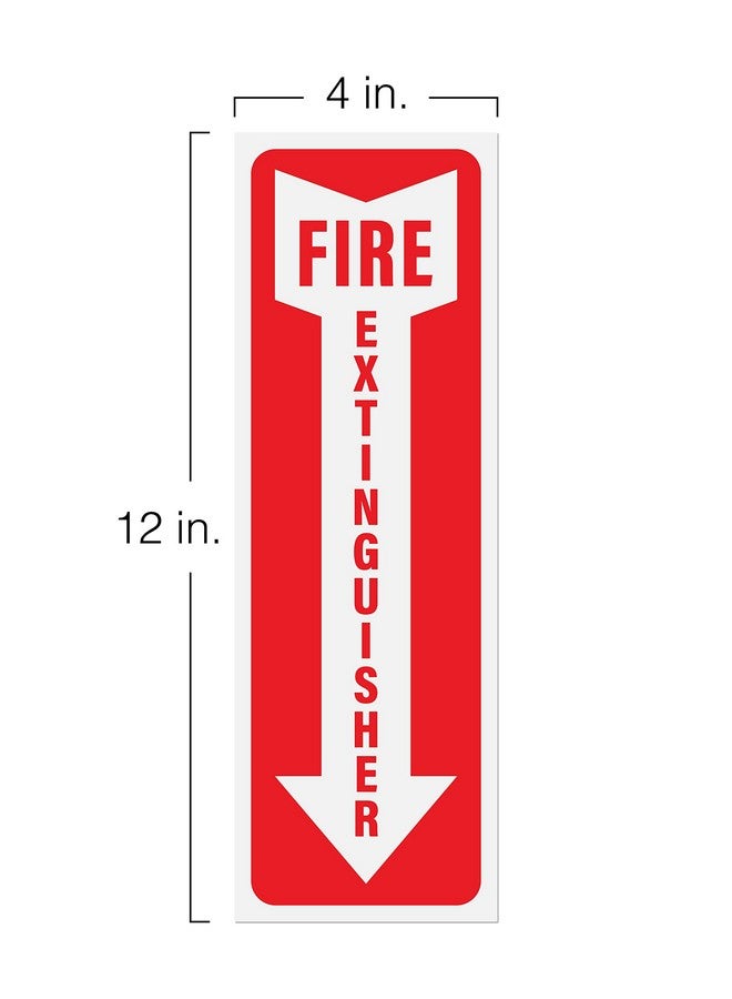 Sutter Signs Fire Extinguisher Sign Stickers 12 Pack, 4" X 12" | Arrow Down Safety Decal Sticker Signs In Durable Self Adhesive Weatherproof Vinyl For Use In Home, Office, Boat - Image 2