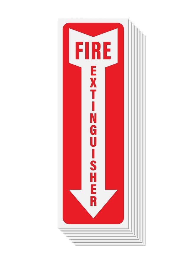 Sutter Signs Fire Extinguisher Sign Stickers 12 Pack, 4" X 12" | Arrow Down Safety Decal Sticker Signs In Durable Self Adhesive Weatherproof Vinyl For Use In Home, Office, Boat - Image 1