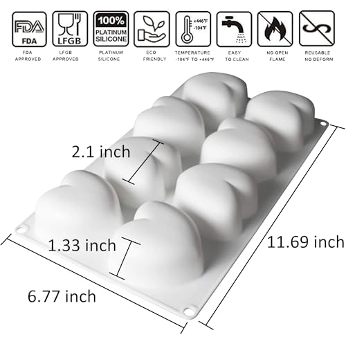 OCPO KITCHEN Orange Silicone Mold for Baking Mousse Cake, Chocolate, Fruit Dessert, Pudding, Jelly, Ice Cream Mould, Cake Decoration Mold, Non-Stick and Easy Release, 3D Orange Shape (8-Cavity) - Image 2