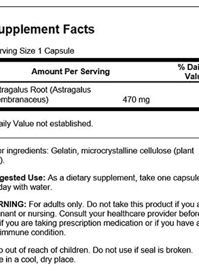 SWANSON Astragalus Root - Herbal Supplement Promoting Immune System Support - Natural Formula Supporting Heart '&' Liver Health - (100 Capsules, 470mg Each) - Image 3