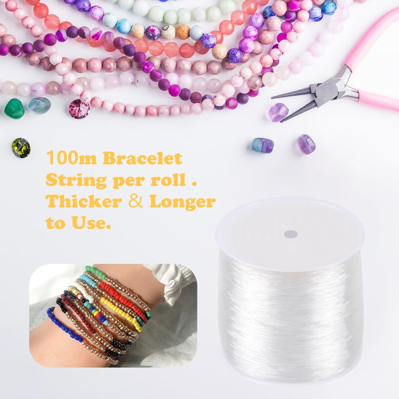 كابكس 6 خيوط مرنة بأحجام متنوعة، سلسلة سوار قابلة للتمدد، حبل خرز كريستالي للسوار والخرز وصناعة المجوهرات - 0.5 مم، 0.6 مم، 0.7 مم، 0.8 مم، 1 مم، 1.5 مم - Image 4