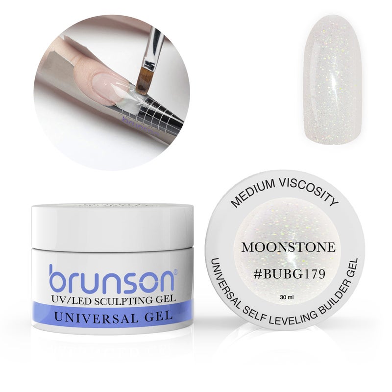Brunson Builder Gel in Jar 30ml Professional Sculpting Builder Gel for Nail Extensions Overlays and 3D Nail Art UV LED Self Leveling Gel for Long Lasting High Gloss Nails