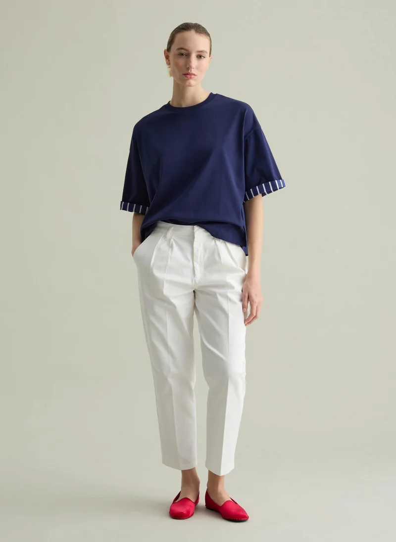 او في اس Oversized T-Shirt With Contrasting Detail