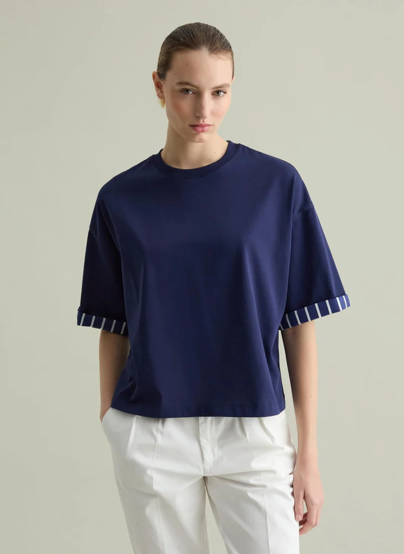 او في اس Oversized T-Shirt With Contrasting Detail