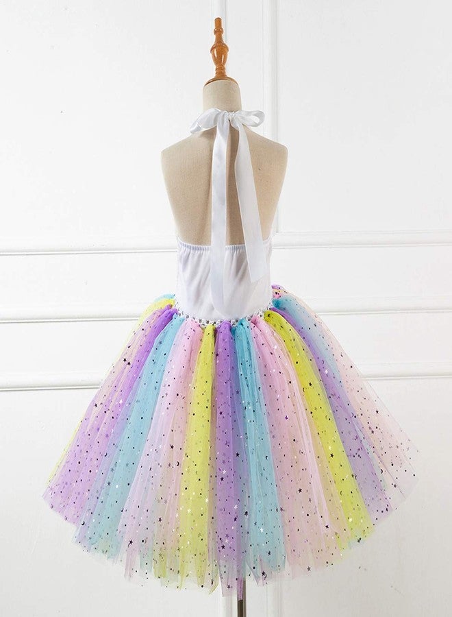 MYRISAM Girls Kids Unicorn Sequins Tutu Dress w/Headband Halloween Costume Rainbow Tutu Outfits Princess Birthday Party Gift 4-5T - Image 3
