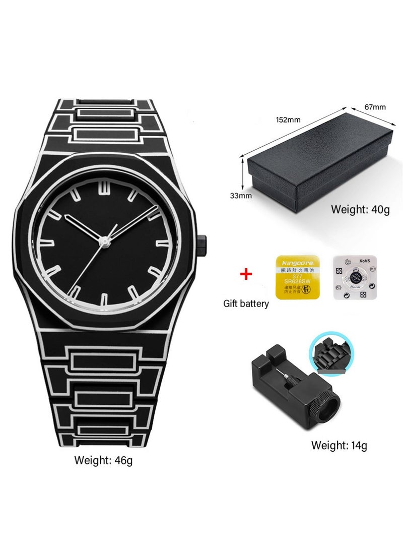 بولوز الرجال أنيمي مستوحى من الموضة الرسم الرسم ساعة المعصم الحد الأدنى تصميم الثقب الدودي الإبداعي ساعة أنيقة ودائمة للساعة الرياضية للرجال - Image 1