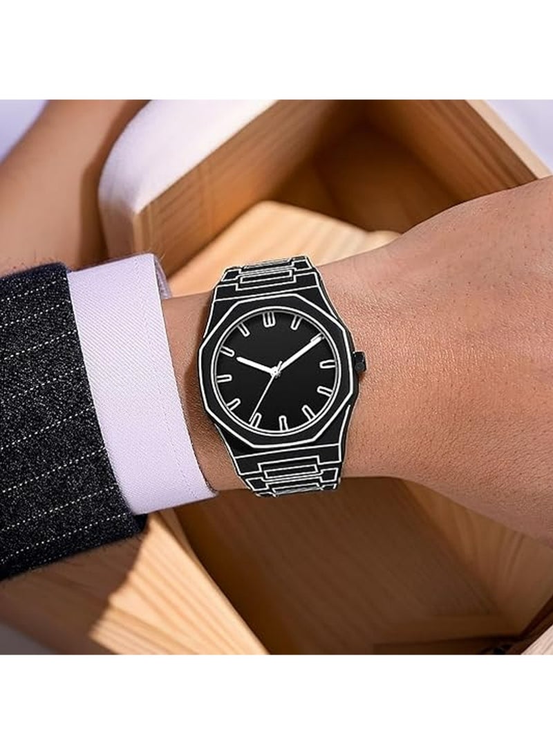 بولوز الرجال أنيمي مستوحى من الموضة الرسم الرسم ساعة المعصم الحد الأدنى تصميم الثقب الدودي الإبداعي ساعة أنيقة ودائمة للساعة الرياضية للرجال - Image 3