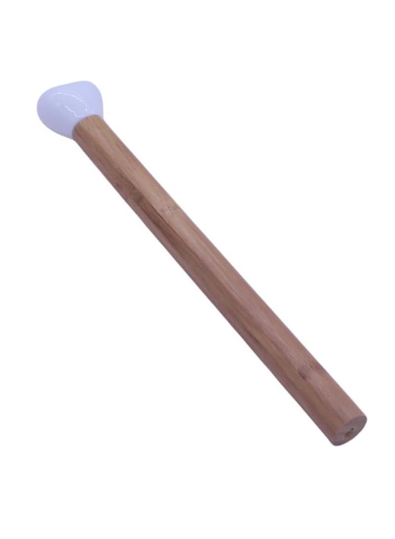 AKDC Towel Holder with Bamboo Handle and Ceramic Base, 14.5 x 25 cm, Lavender Color - Image 3